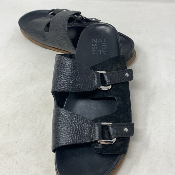 Naturalizer Madigan Leather and Suede Buckle Slide Sandals - Picture 6 of 7